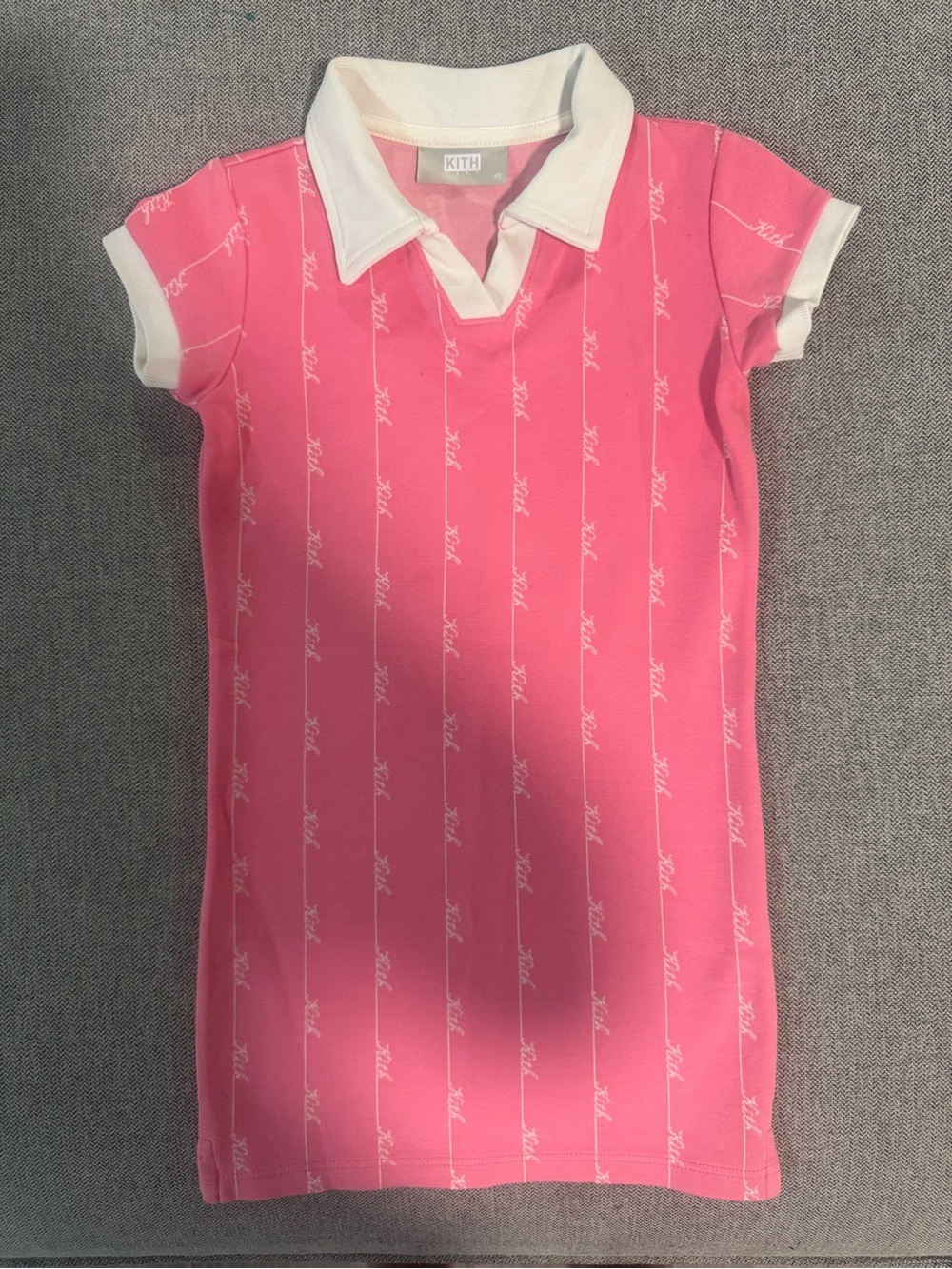 Kith Hot Pink Polo Dress with White Collar